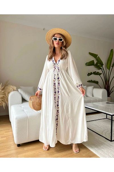 ZTO WOMEN'S EMBROIDERED LONG DRESS