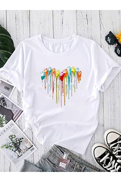 Advantage Ανδρικό μπλουζάκι Paw Heart Printed Trend Νέας σεζόν Oversize μαύρο