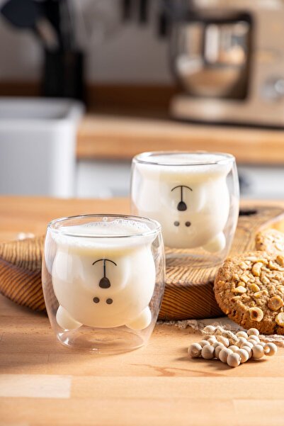 FH finehome Bonti 2-Piece Double Wall Teddy Bear Glass 250ml