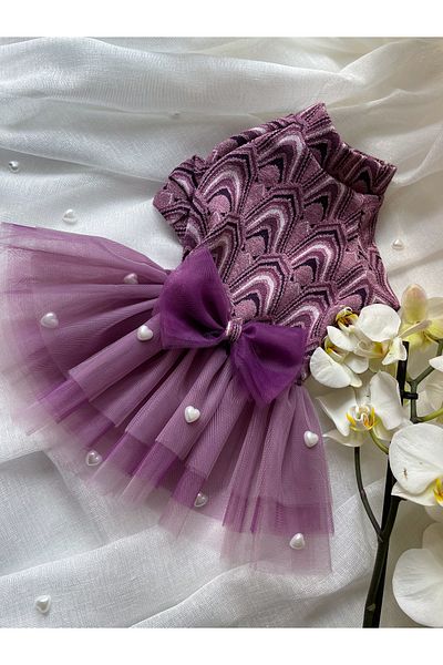 Barneystore Luxury Glitter Jacquard Cat Dog Stone Tutu Dress