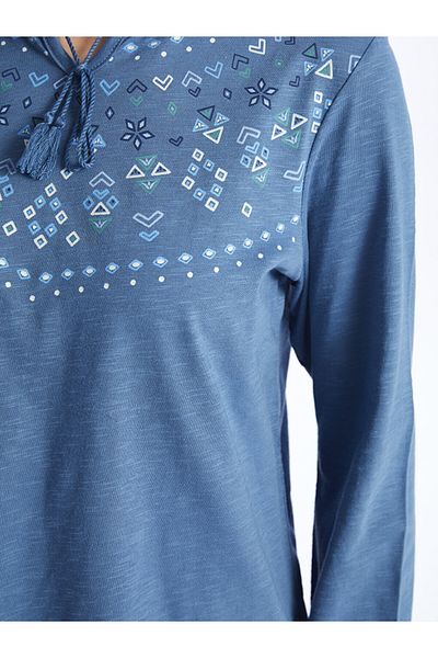 LC Waikiki Dámská halenka s dlouhým rukávem a zavazovacím výstřihem