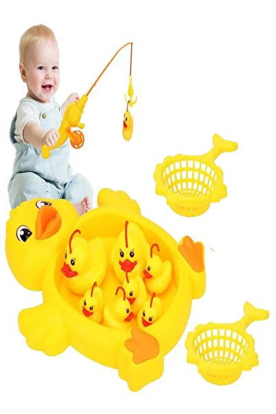 Hyd Balık Tutma Yakalama Oyunu 10 Parça Mıknatıslı Oltalı Ördek ve Yavruları ...