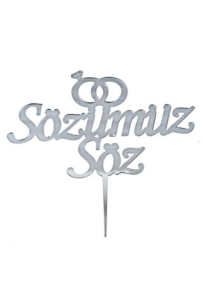 Butedo Silver Color Cake Top Lettering - Our Word