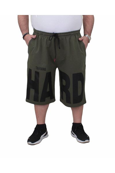 MocGrande Plus Size Men's Combed Cotton Shorts - Hard 24631 Khaki