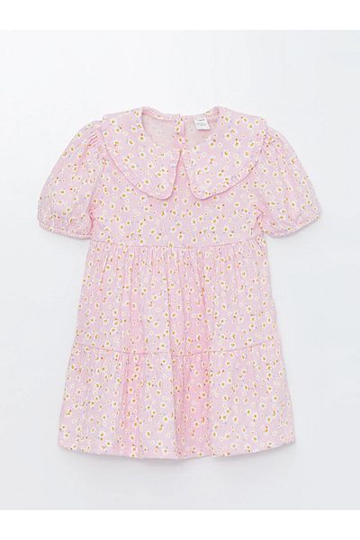LC Waikiki LCW Baby - Floral Print Baby Collar Short Sleeve Dress for Baby Girl