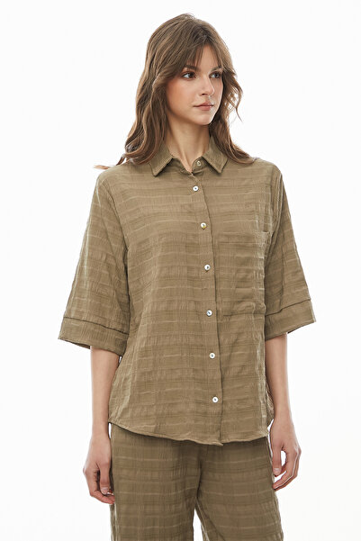 PAULMARK Κοντομάνικο πουκάμισο με υφή