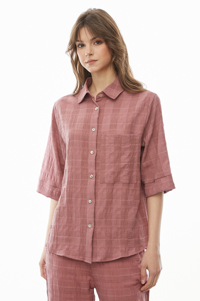 PAULMARK Κοντομάνικο πουκάμισο με υφή