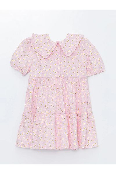 LC Waikiki LCW Baby - Floral Print Baby Collar Short Sleeve Dress for Baby Girl