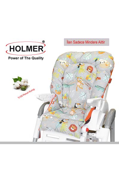 Holmer Organic High Chair - Cushion and Cover (No Belt Holes) Dark Gray