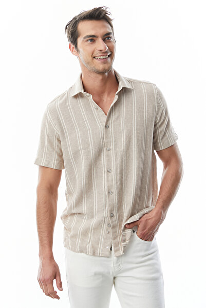 PAULMARK Linen Look Slim Fit Shirt