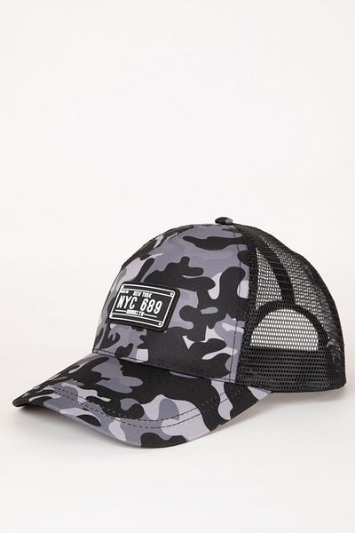 DeFacto Men's Label Printed Gabardine Baseball Basketball Cap B8007AX24SM