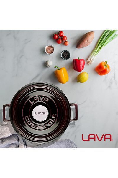 Lava 24cm Cast Pot - Multipurpose, Deep Purple