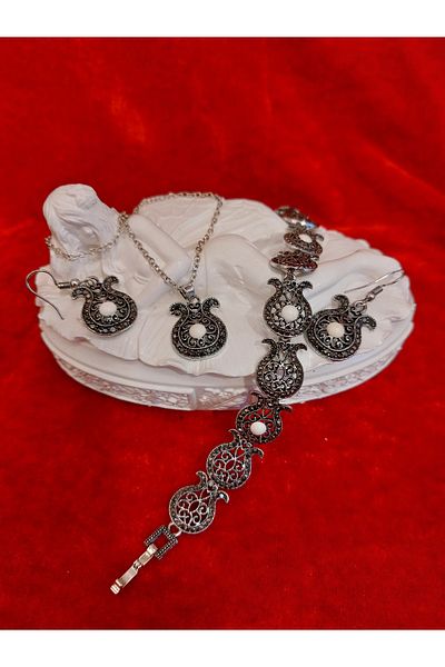 Burhan Yücel Lületaşı Lollipop marcasite tulip set