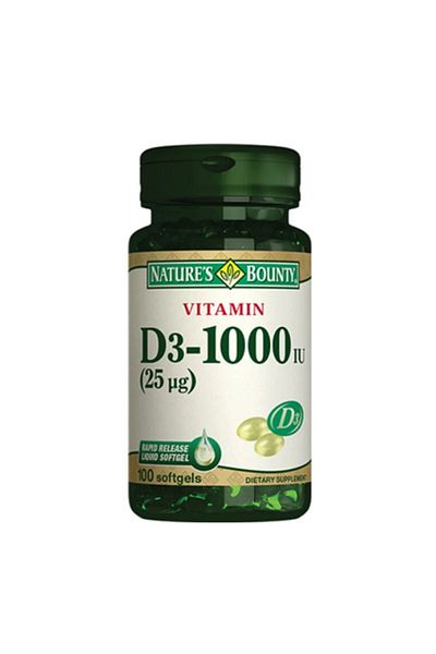 Nature's Bounty Natures Bounty Vitamin D3-1000 IU 100 كبسولة جيلاتين ناعمة-MFREYON00869