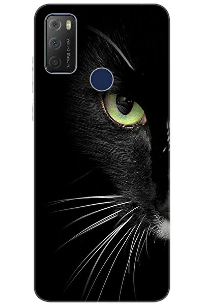 TCL 20E 6125D Uyumlu Kılıf Desen Baskılı Silikon Face Cat STK:482 CP-vUFC5x9