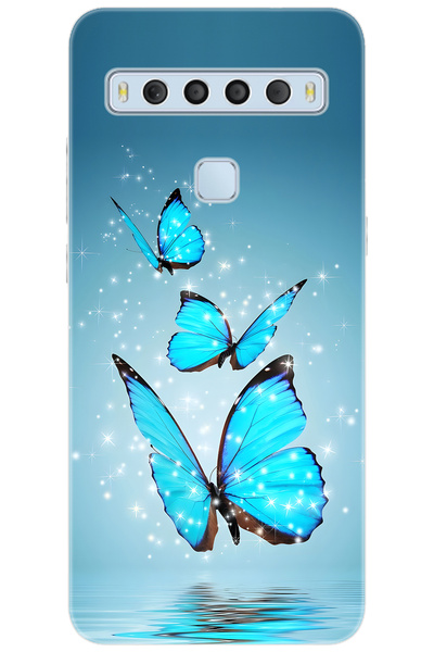 TCL 10L T770H Uyumlu Kılıf Desen Baskılı Silikon Mavi Kelebek STK:710 CP-JrlEHcZ