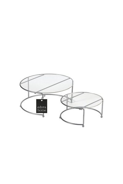 Edora Home SILVER Small Size Presentation Rack 2-Piece Metal Gift Decoration Catering / TRANSPARENT PLEXY / Stainless
