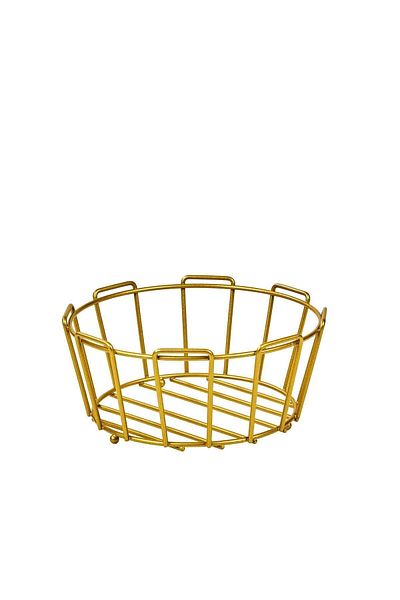 Edora Home Gold Oval Cornered Bread Basket Stylish, Bread Bowl Wicker Knitted Macrame, Dowry - Multi-Purpose Metal Stainless