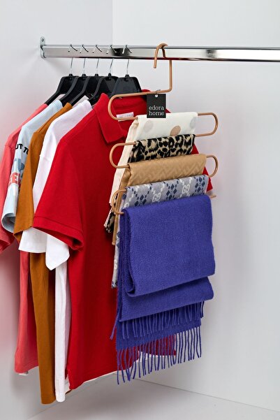 Edora Home Rose 10 piese în dulap, cu 5 niveluri, pentru haine, șal, eșarfă, cuier pentru garderobă - metal inoxidabil