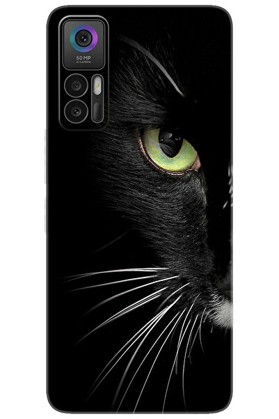 TCL 30 PLUS T676K Uyumlu Kılıf Desen Baskılı Silikon Face Cat STK:482 CP-S5dym3a