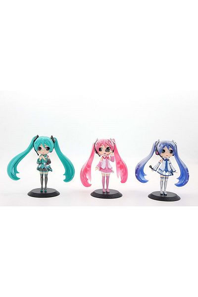 hediyeconcepti 3/Set Anime 15cm Cute Cute Kawaii Virtual Singer Manga Statue Figure Pvc Kawaiii Action Figure