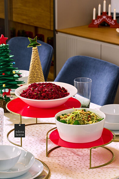 Edora Home Rose Küçük Boy Sunumluk 2'li Metal Hediyelik Dekorasyon Ikramlık /...