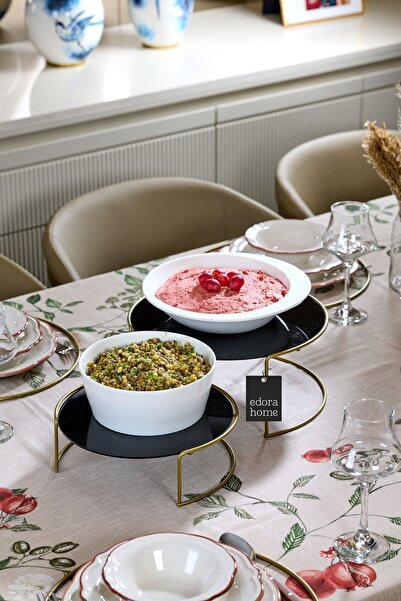 Edora Home GOLD Large Size Presentation Bowl 2-Piece Metal Presentation Bowl ...