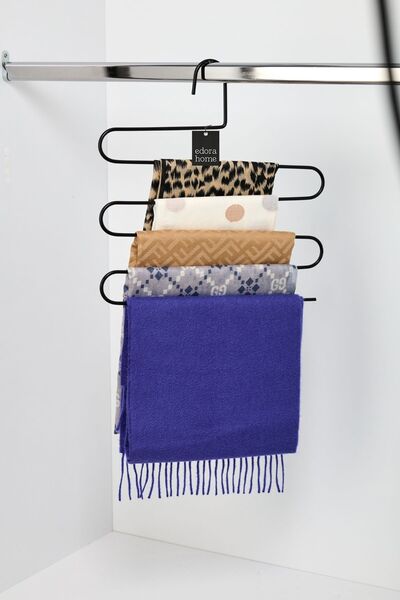 Edora Home Dulap negru cu 5 niveluri pentru haine de pantaloni, șal, eșarfă, ...