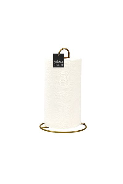 Edora Home Gold Upright Paper Towel Holder Standard And Large Size Roll Compatible Napkin Holder Kitchen Bathroom-metal Stainless