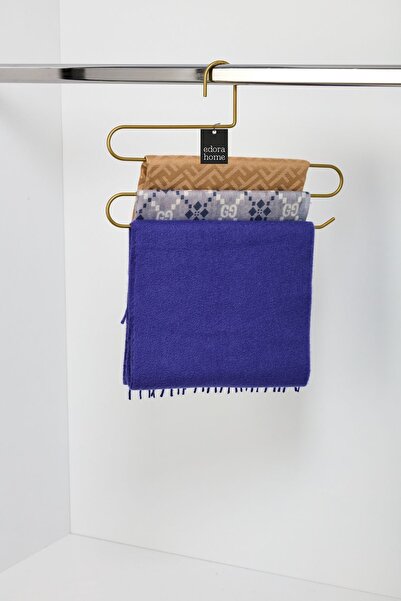 Edora Home Dulap auriu cu 3 niveluri pentru haine de pantaloni, șal, eșarfă, cuier, cuier pentru garderobă multiplă - metal inoxidabil