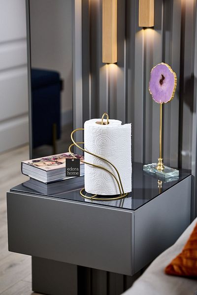 Edora Home Χρυσό ρολό πετσετοθήκης Swan, θήκη για χαρτοπετσέτα Κουζίνα Μπάνιο Παιδικό Αξεσουάρ Υπνοδωματίου - Μεταλλικό Ανοξείδωτο