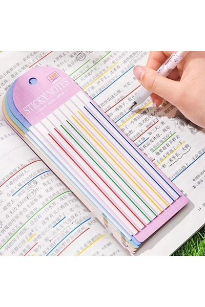 NaSaDAN Phosphorescent Striped Adhesive Transparent Postit Note Paper 160 Sheets