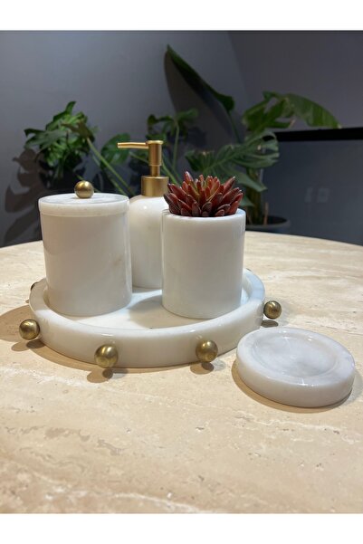 MIARIK DESIGN & DEKORASYON DEKORATİF BEYAZ MERMER TOP ESKITME KABARE DETAYLI ...