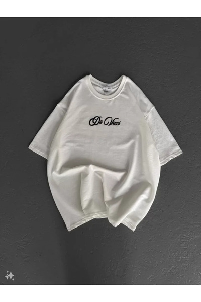 ASH GİYİM Μπλουζάκι Unisex Printed Oversize - Λευκό