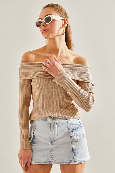 Bianco Lucci Degaje Collar Flos Mercerized Γυναικεία Μπλούζα -60191004