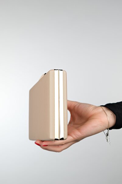 LuviShoes DALLAS Dark Beige Satin Women's Evening Dress Bag