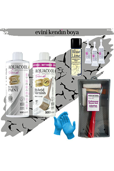 Aquacool Trend Mac Su Bazlı Fayans Boyama Seti Ral 7038 Akik Gri, Mat Vernik