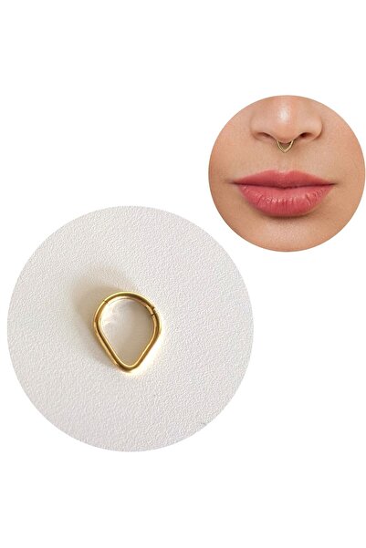 Bylin Cerrahi Çelik Damla Piercing Kilitli Halka Piercing Takısı (SMİLEY, HELİX, LOBE, SEPTUM) - 1 Adet