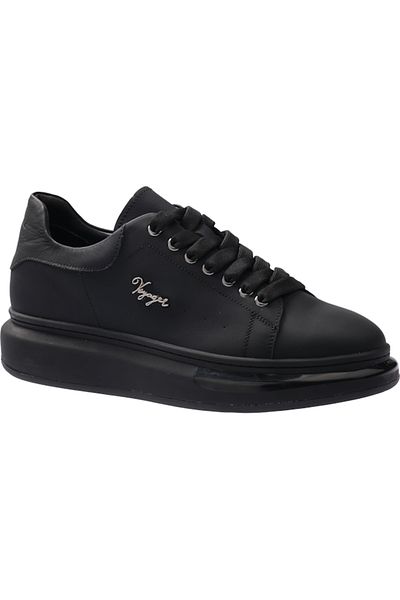 Voyager V24Ya-6677 Black Matte Leather Men's Sneaker Shoes