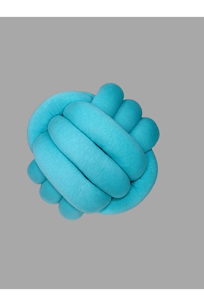 meleginisiklitoplari DECORATIVE KNOT PILLOW TURQUOISE