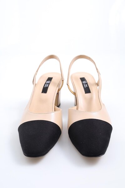 5in1Canpolat Nude Slingback Heeled Shoes 401