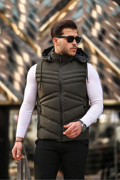 Boymen Water And Windproof Men's Hooded Vest Inflatable Vest