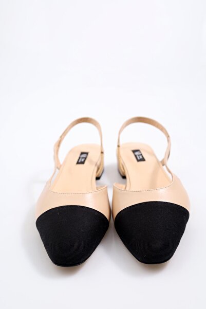 5in1Canpolat Nude Slingback Ballerinas 301