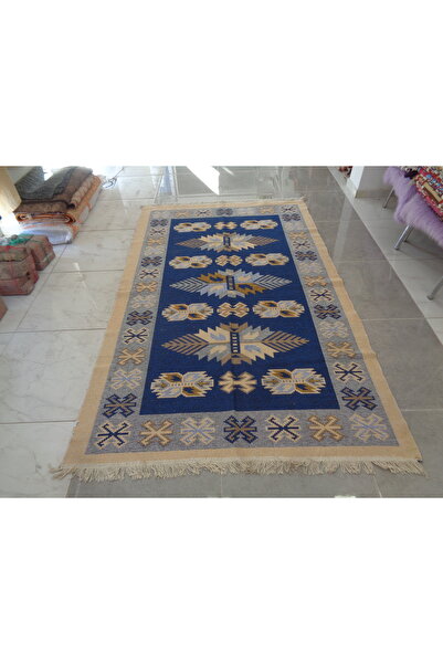 ŞAHMERDANOĞLU Şahmerdanoğlu 245x148  Lacivert Çift Yüzlü Kilim Sıfır-Yeni-Tem...