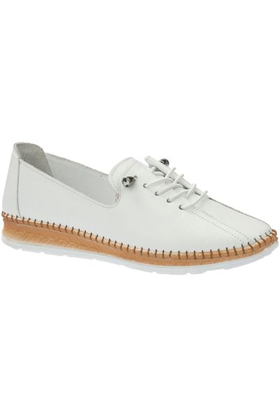 Voyager V24Ya-8786 White Skin Leather Comfort Women's Shoes