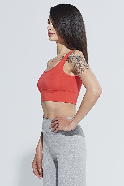 Comm-Ci Red Lori - Organic Cotton Round Neck and Cross Back Design Crop Blouse