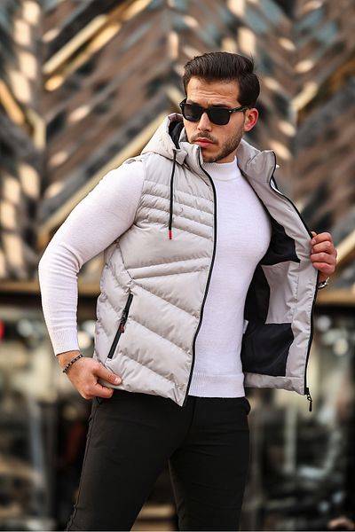 Boymen Water And Windproof Men's Hooded Vest Inflatable Vest