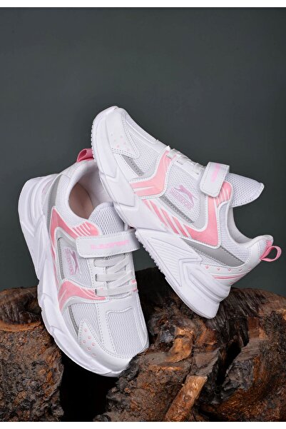 Slazenger Girl's White Pink Summer Anti-Sweat Anti-Slip Anti-Odor Full Orthopedic Style Walking Shoes