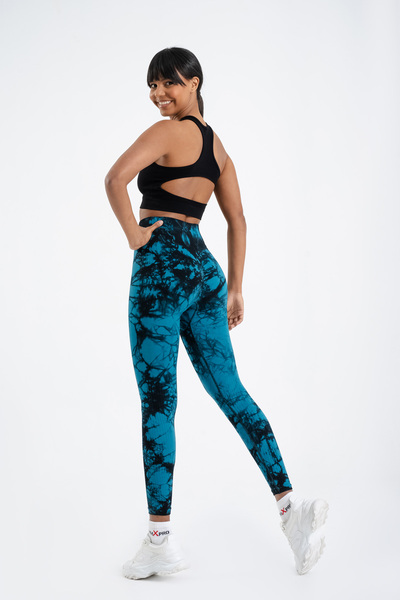 GYMXPRO Colanți super elastici cu vopsea cravată cu detaliu push-up