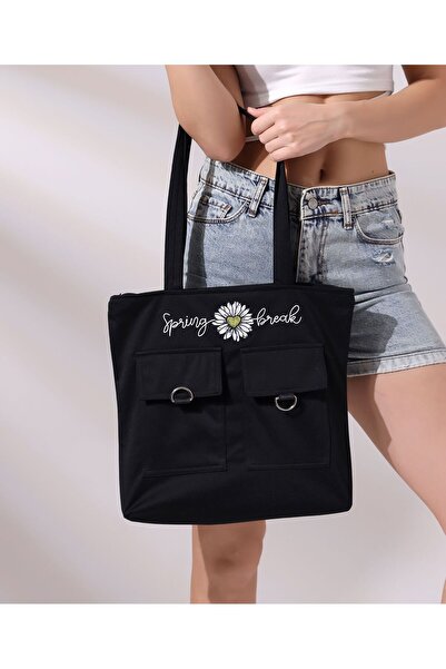 Toz Vintage Spring Break Yazılı Kol Omuz Çanta